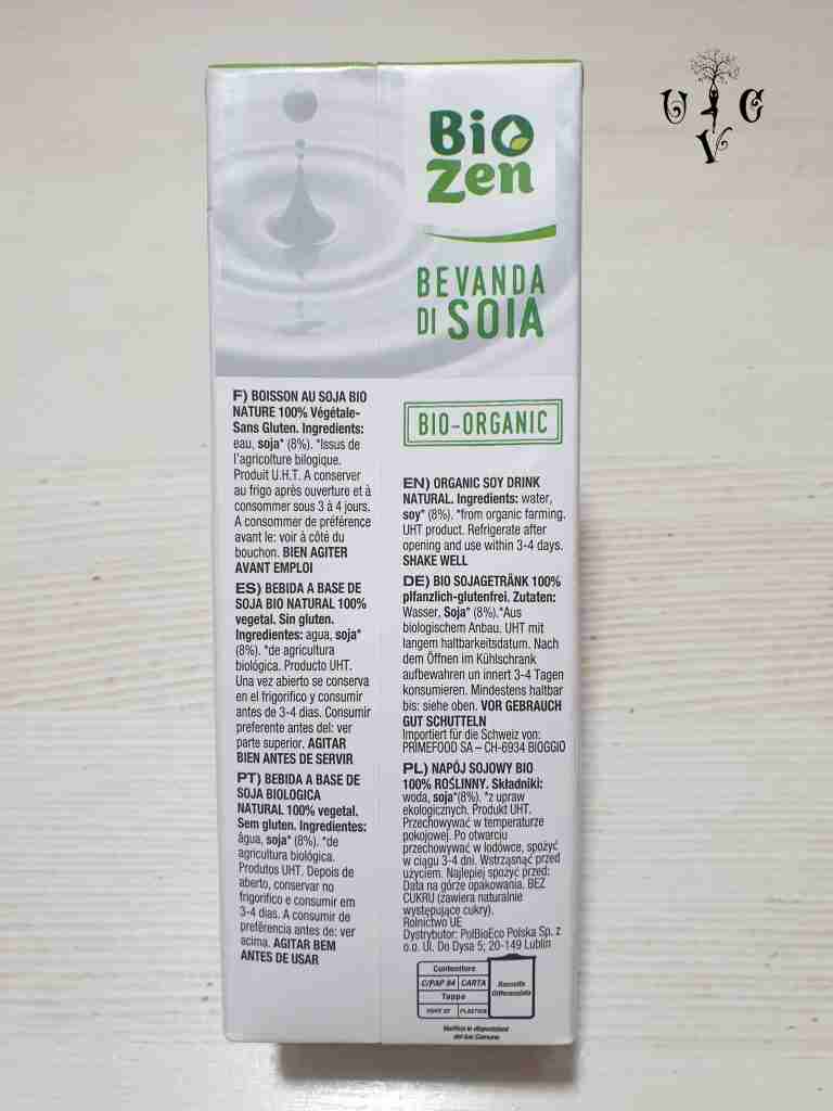 ingredienti latte di soia Biozen